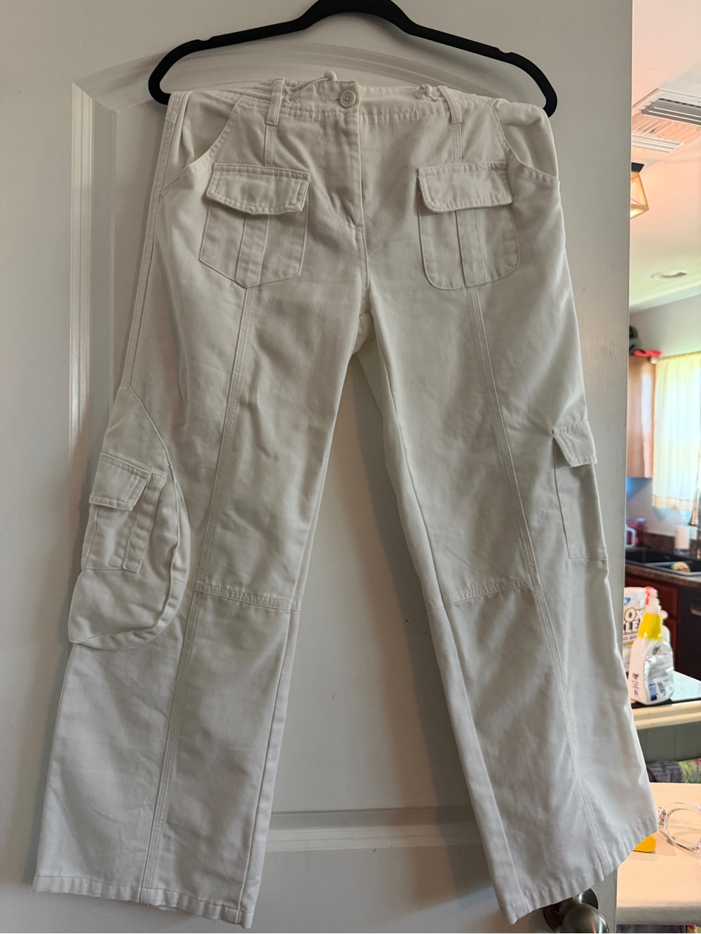 Women’s Brandy Melville Cargo Pants in White.